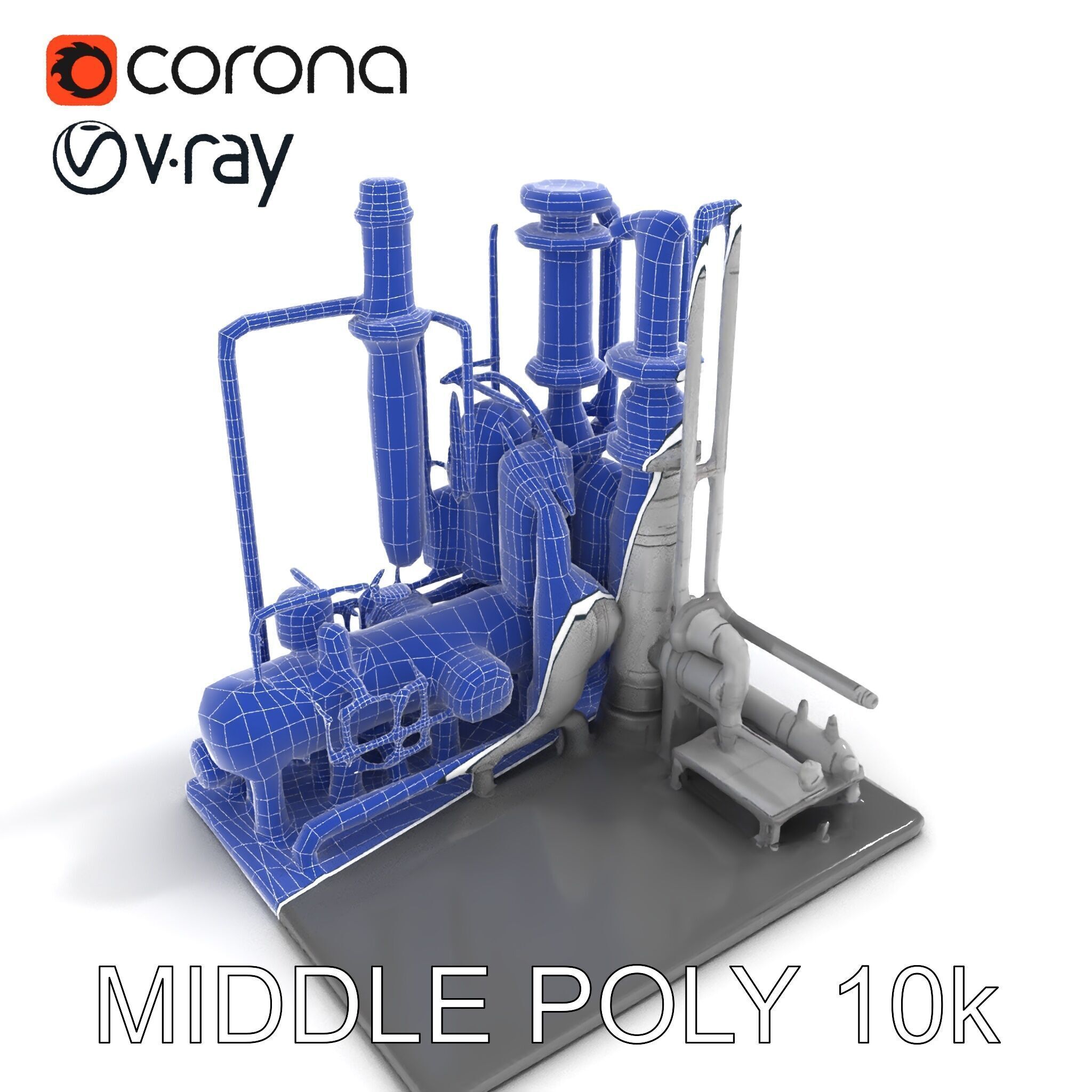 Industrial Chemical Plant Model Pack Low-poly 3D model_25