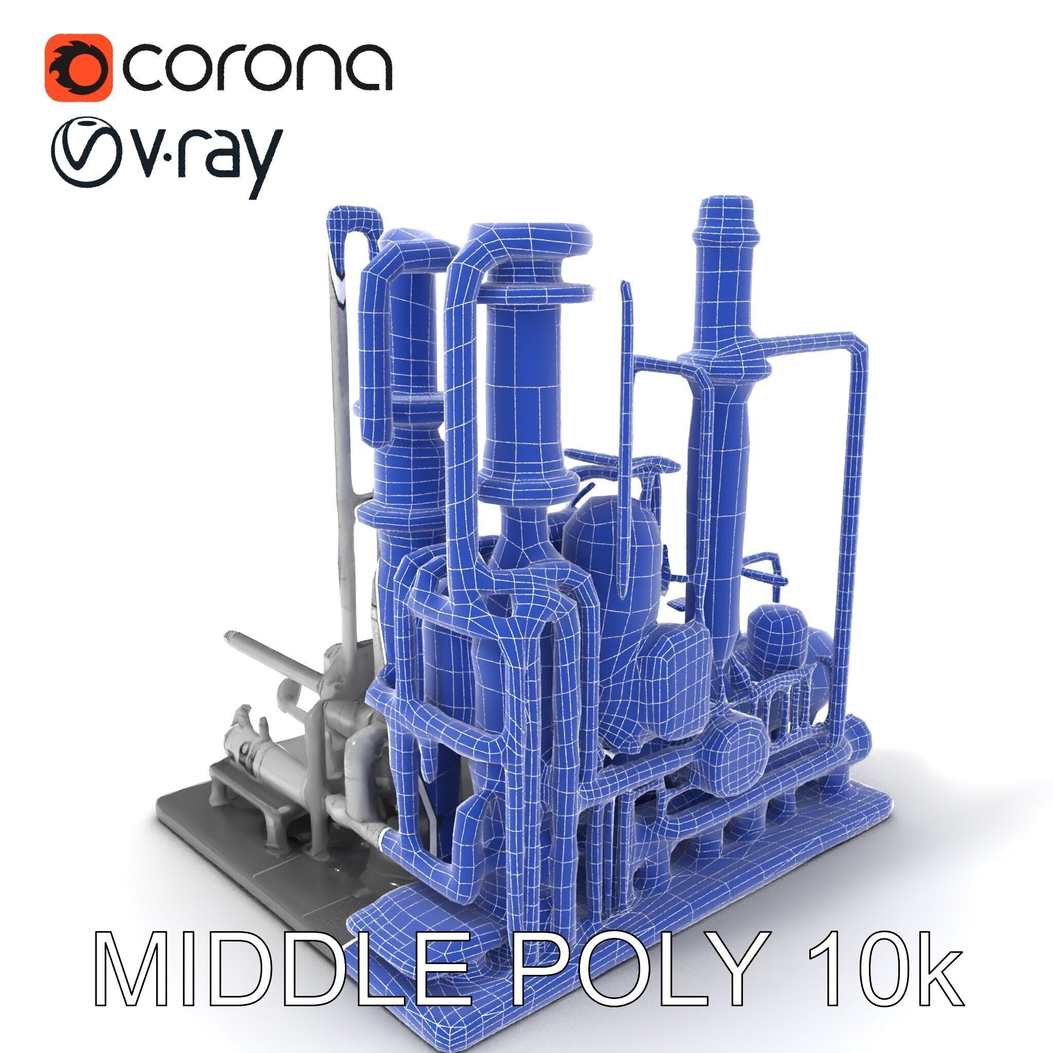 Industrial Chemical Plant Model Pack Low-poly 3D model_33