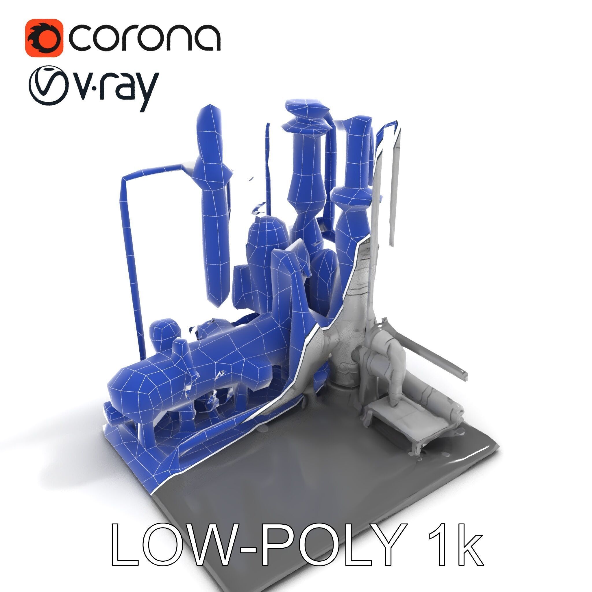 Industrial Chemical Plant Model Pack Low-poly 3D model_23