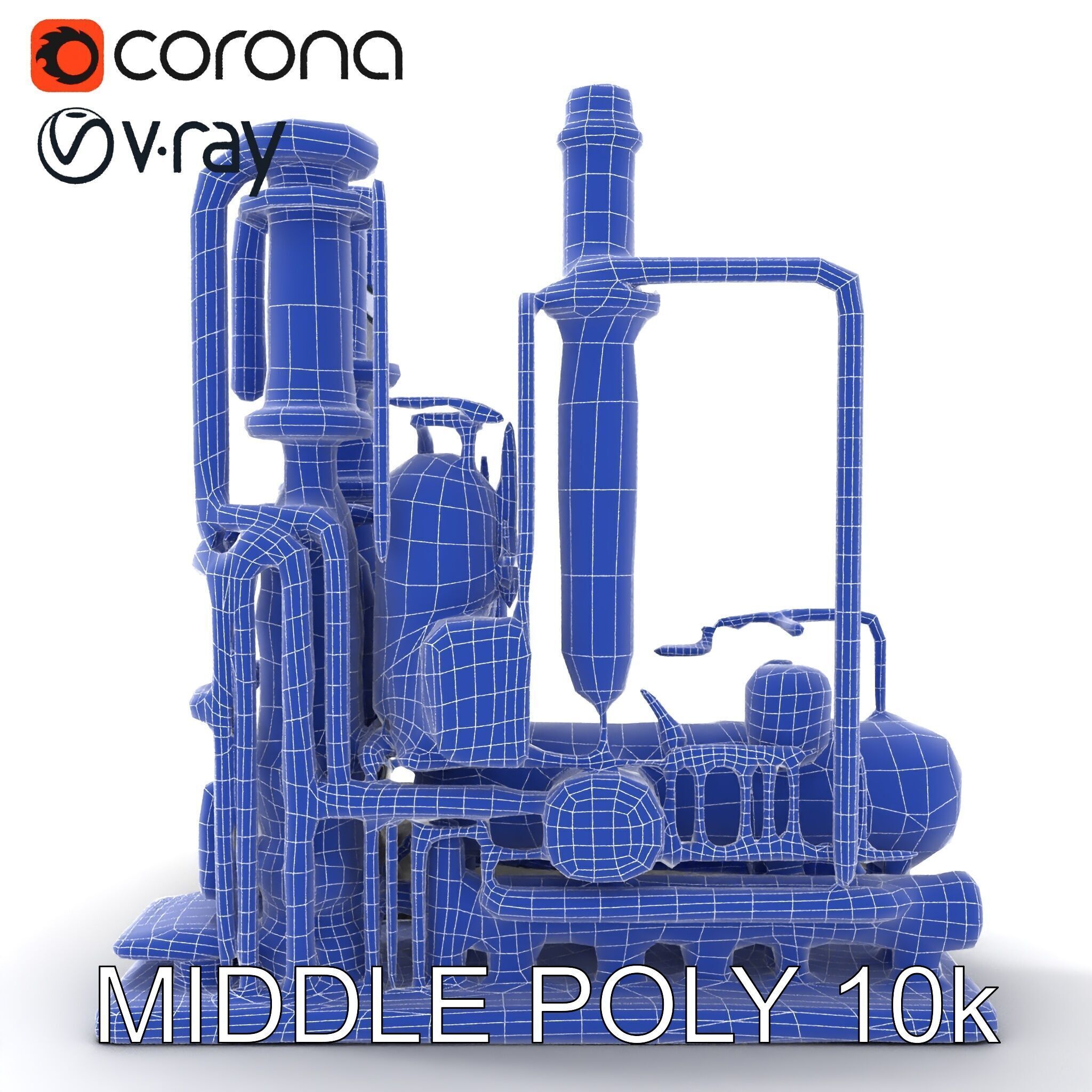 Industrial Chemical Plant Model Pack Low-poly 3D model_30