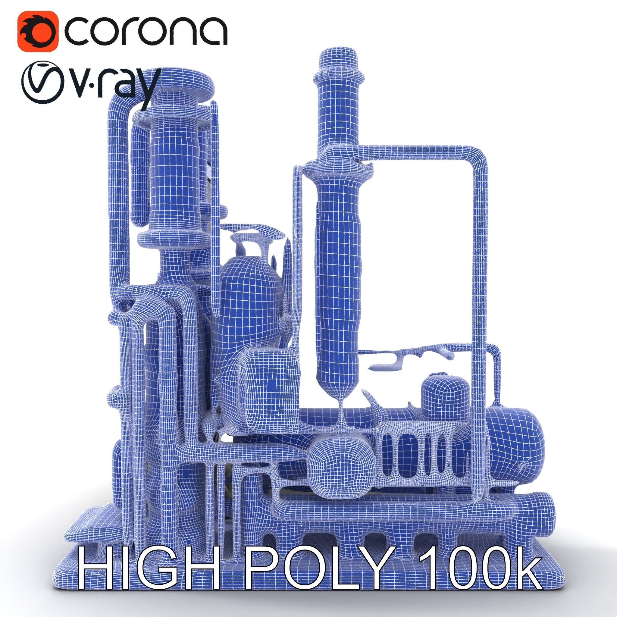 Industrial Chemical Plant Model Pack Low-poly 3D model_19