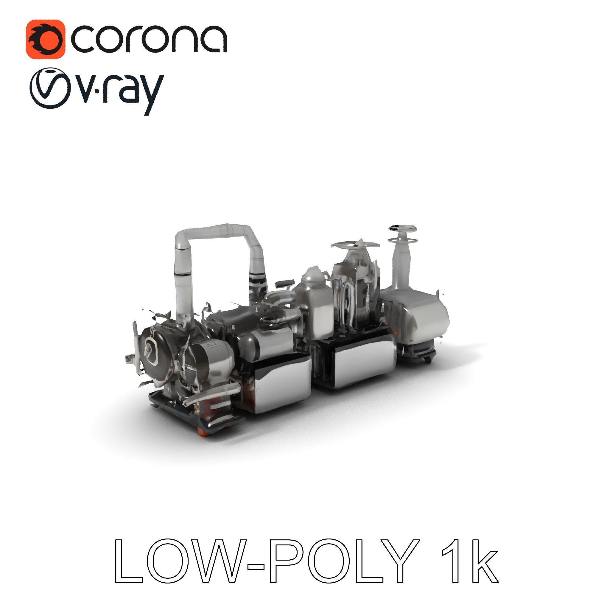 Industrial Machine D Model Pack Low-poly 3D model_31