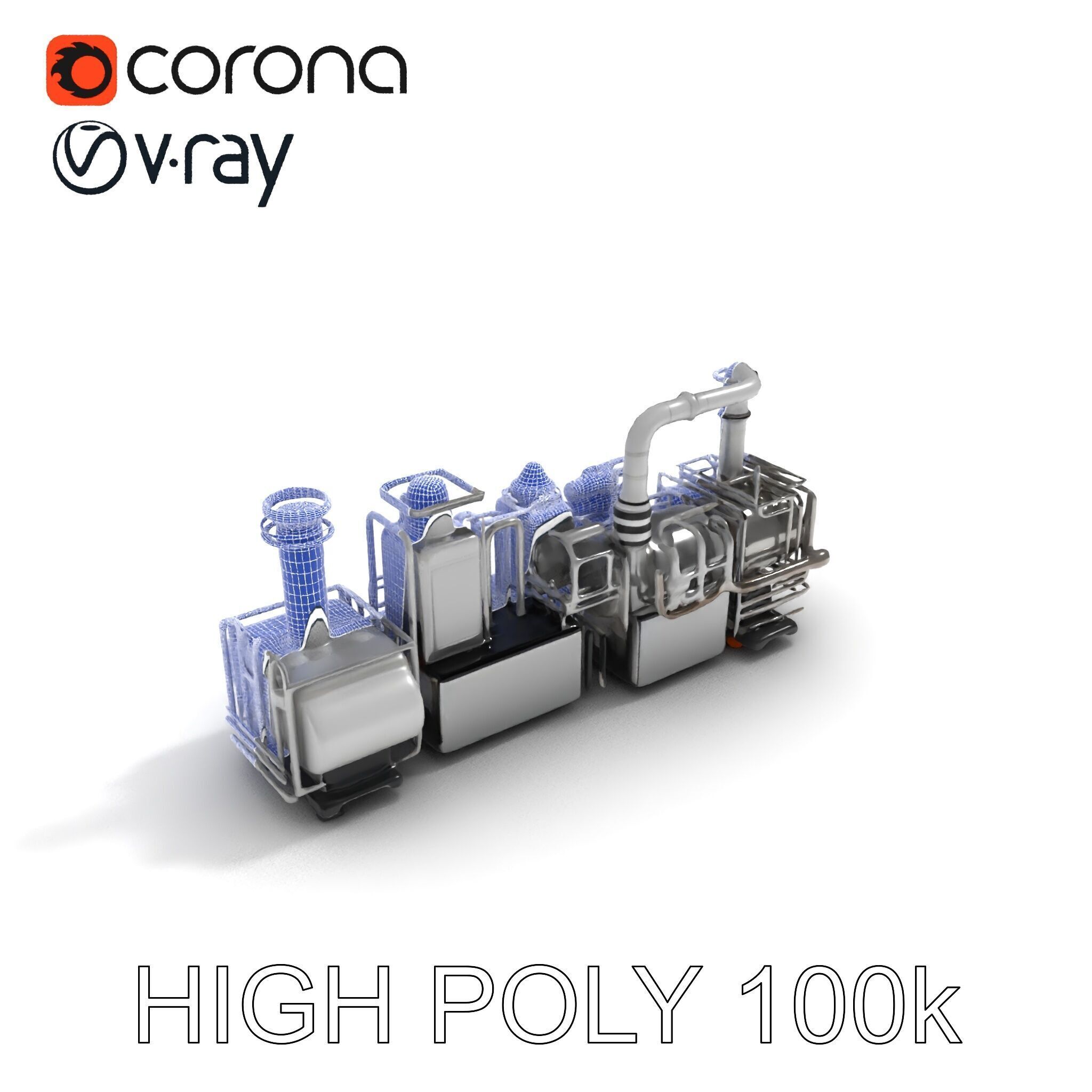 Industrial Machine D Model Pack Low-poly 3D model_26