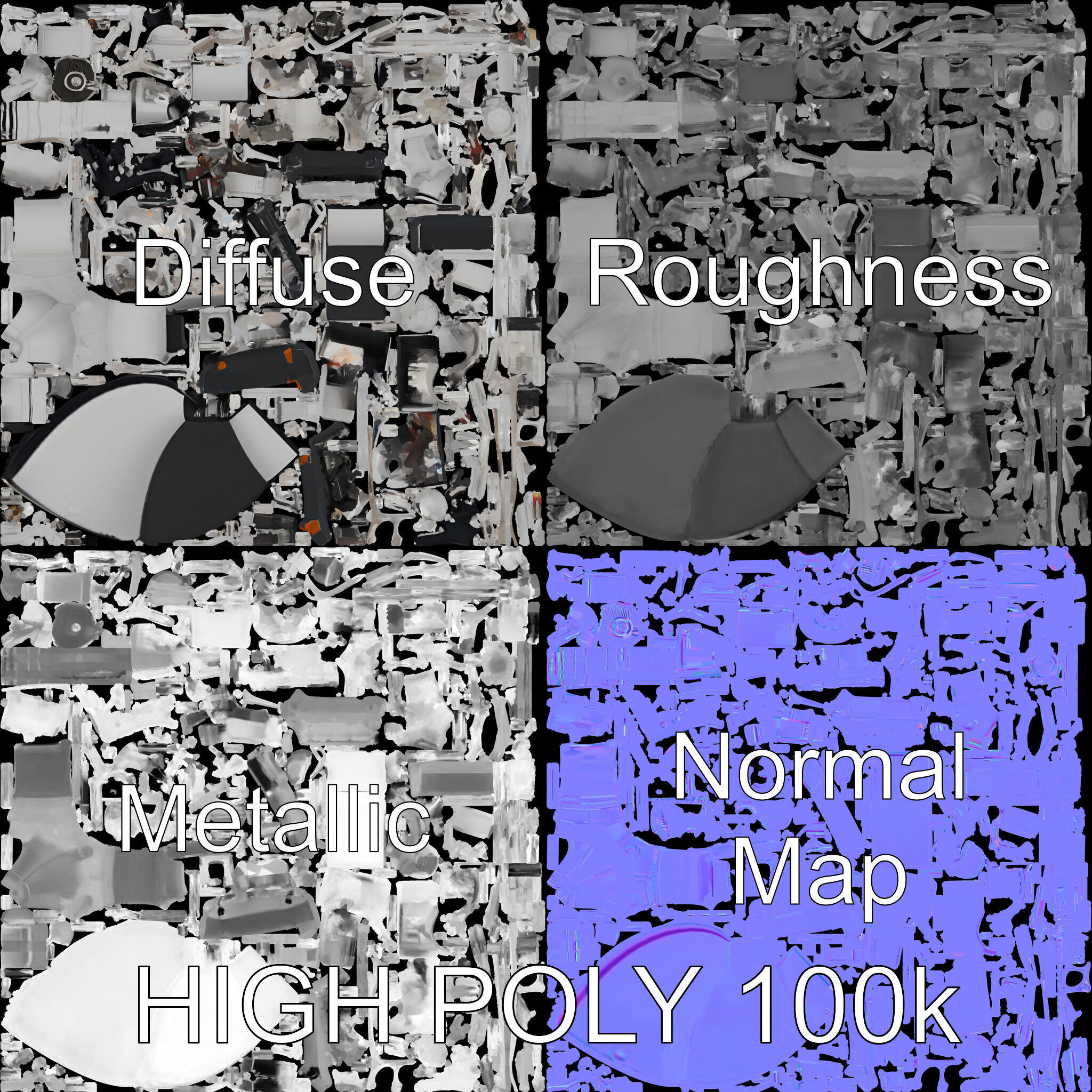 Industrial Machine D Model Pack Low-poly 3D model_2