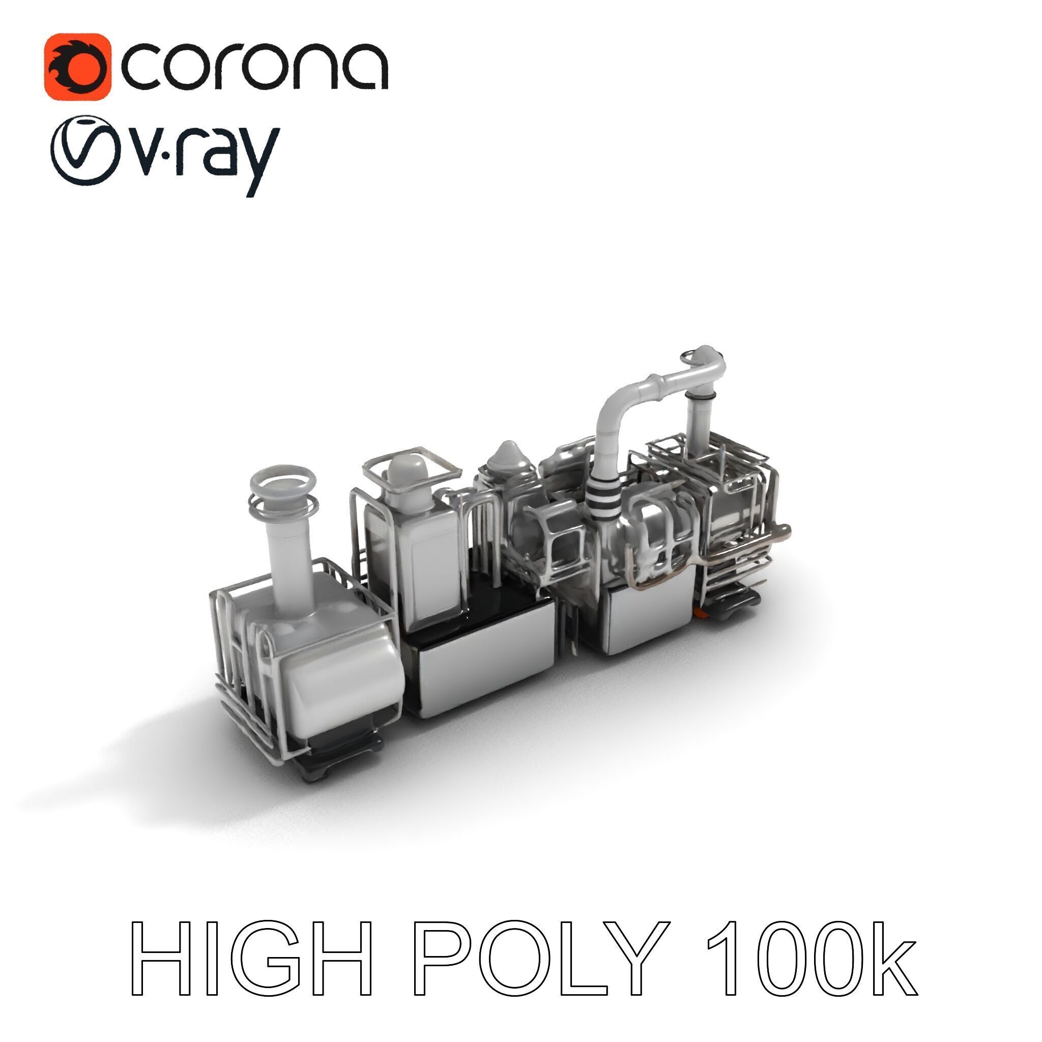 Industrial Machine D Model Pack Low-poly 3D model_35
