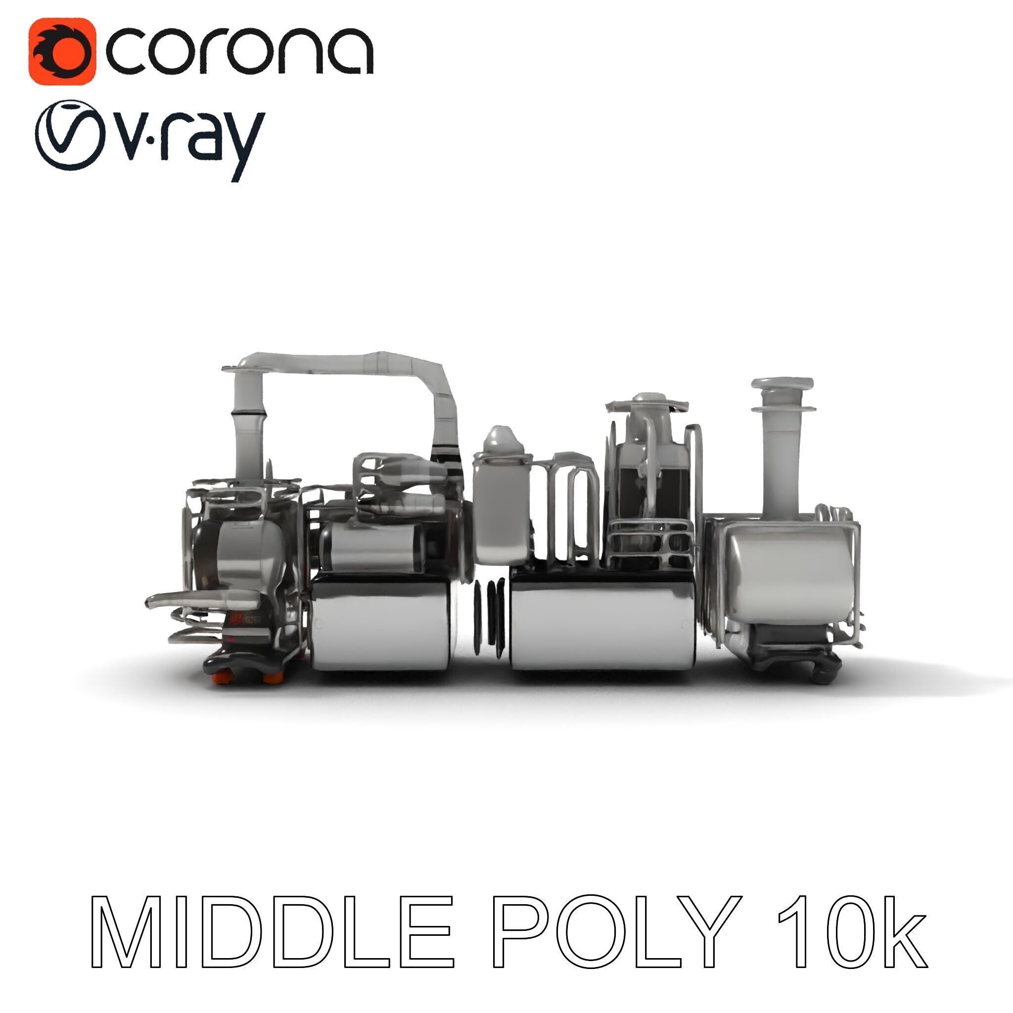 Industrial Machine D Model Pack Low-poly 3D model_6
