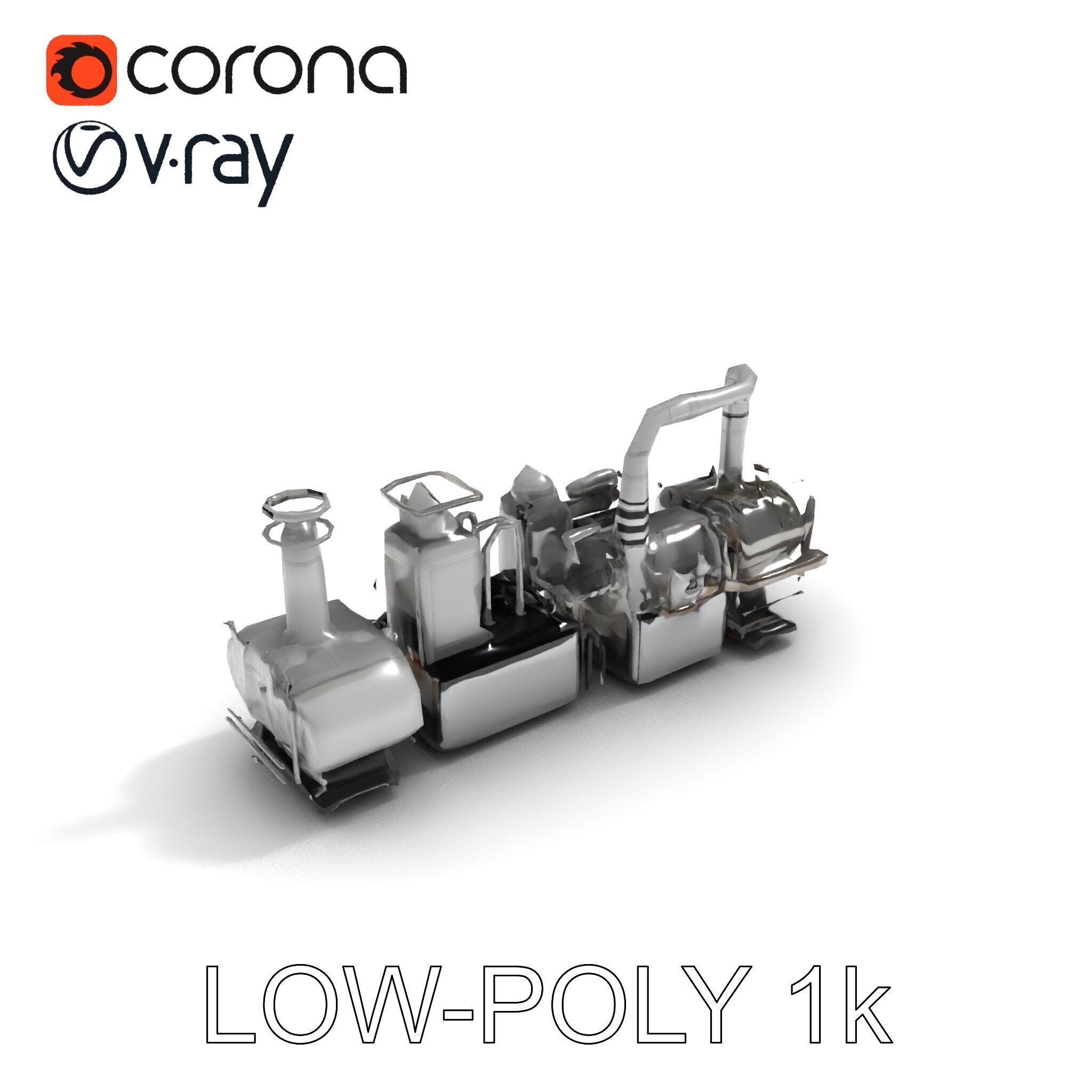 Industrial Machine D Model Pack Low-poly 3D model_7