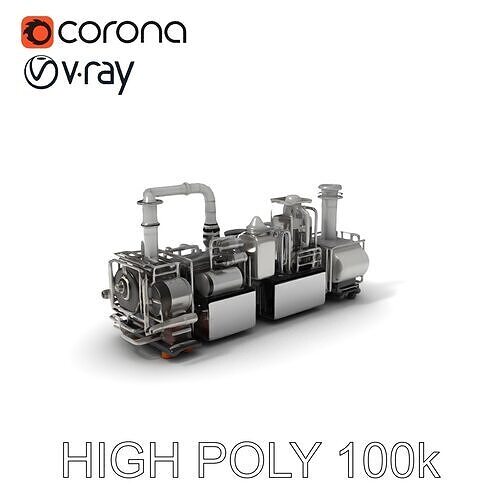 Industrial Machine D Model Pack Low-poly 3D model