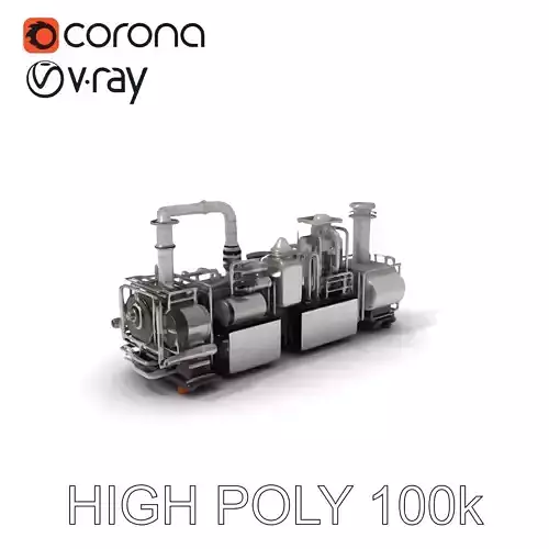 Industrial Machine D Model Pack Low-poly 3D model
