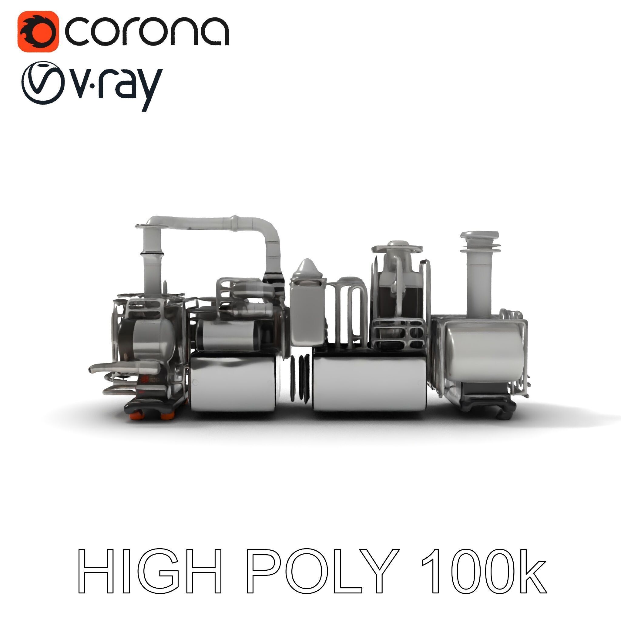 Industrial Machine D Model Pack Low-poly 3D model_21