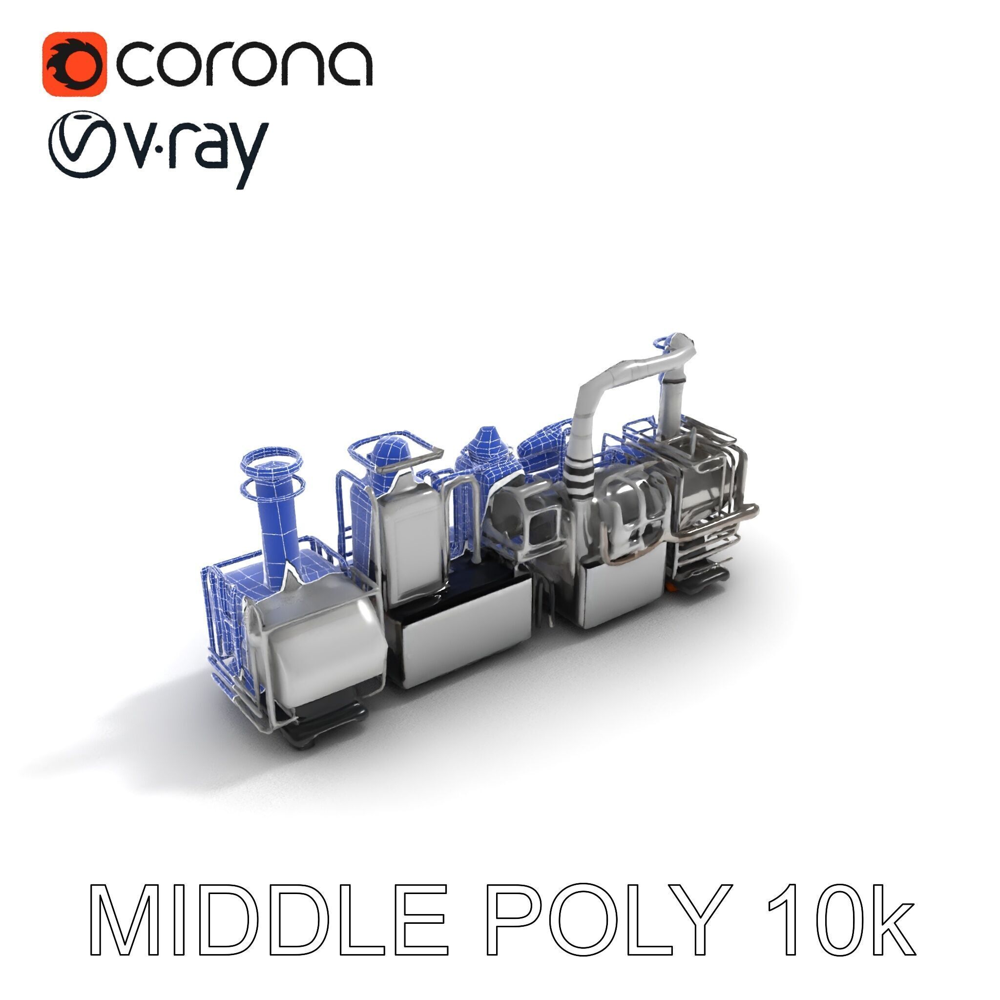 Industrial Machine D Model Pack Low-poly 3D model_12