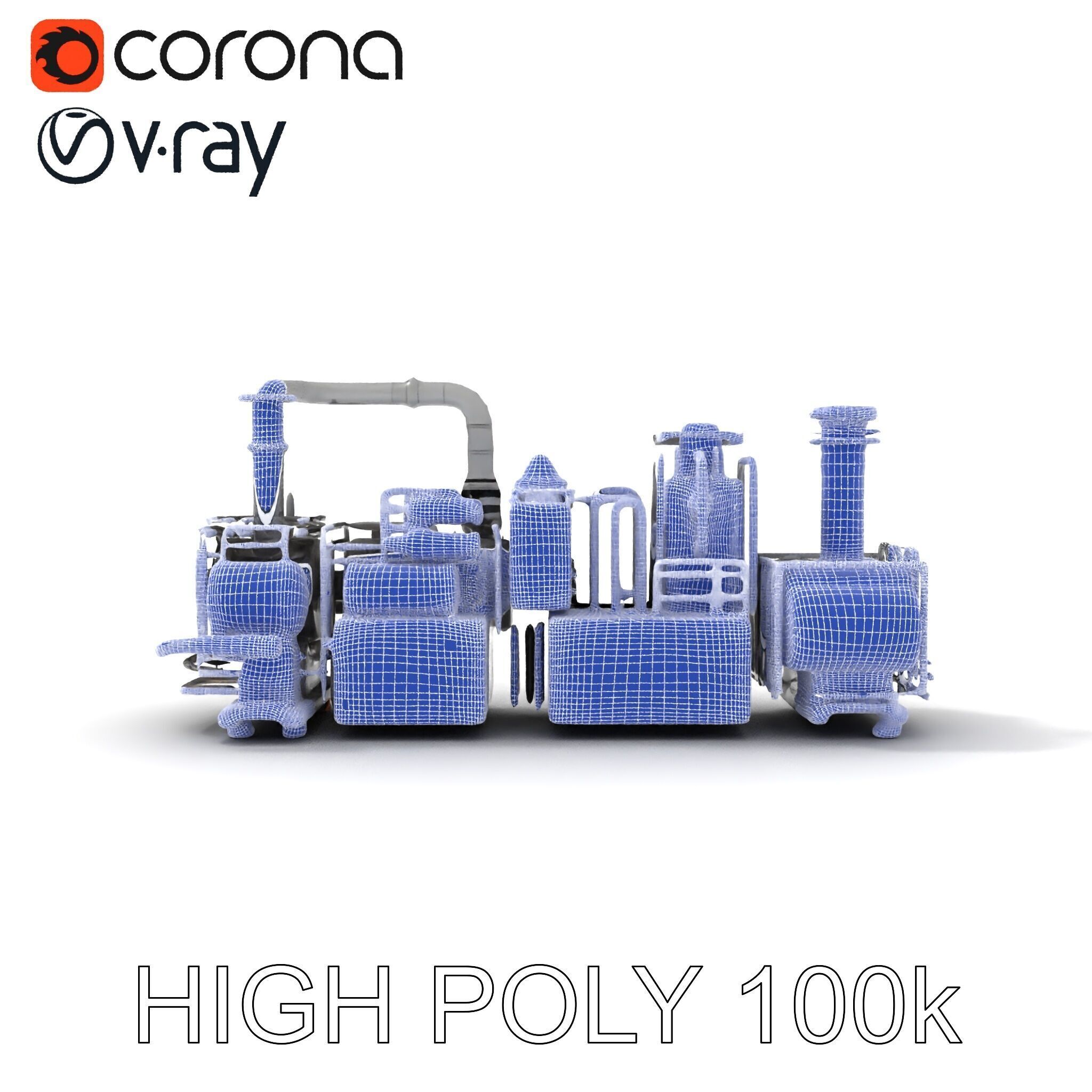 Industrial Machine D Model Pack Low-poly 3D model_32