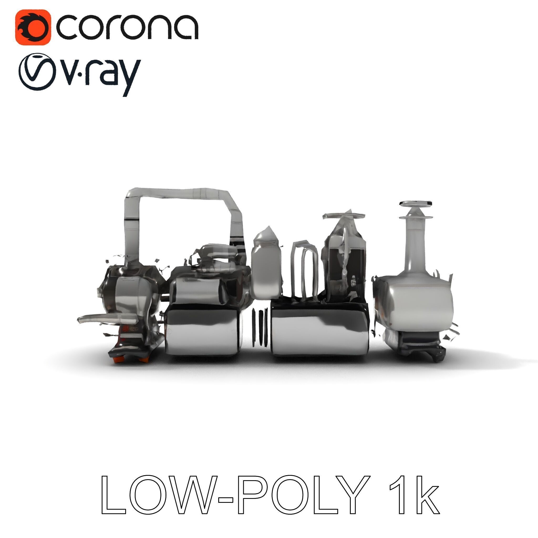 Industrial Machine D Model Pack Low-poly 3D model_20
