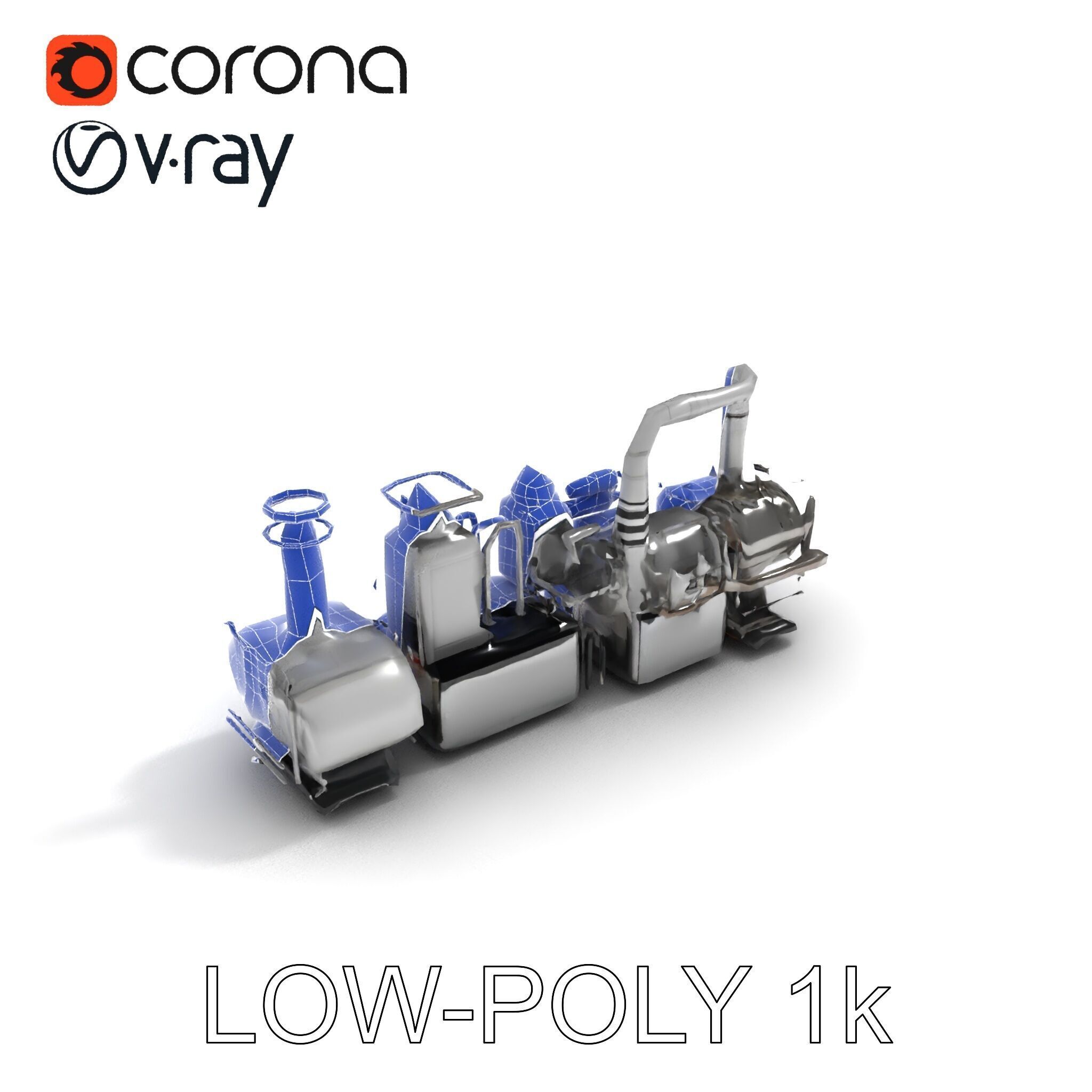 Industrial Machine D Model Pack Low-poly 3D model_13