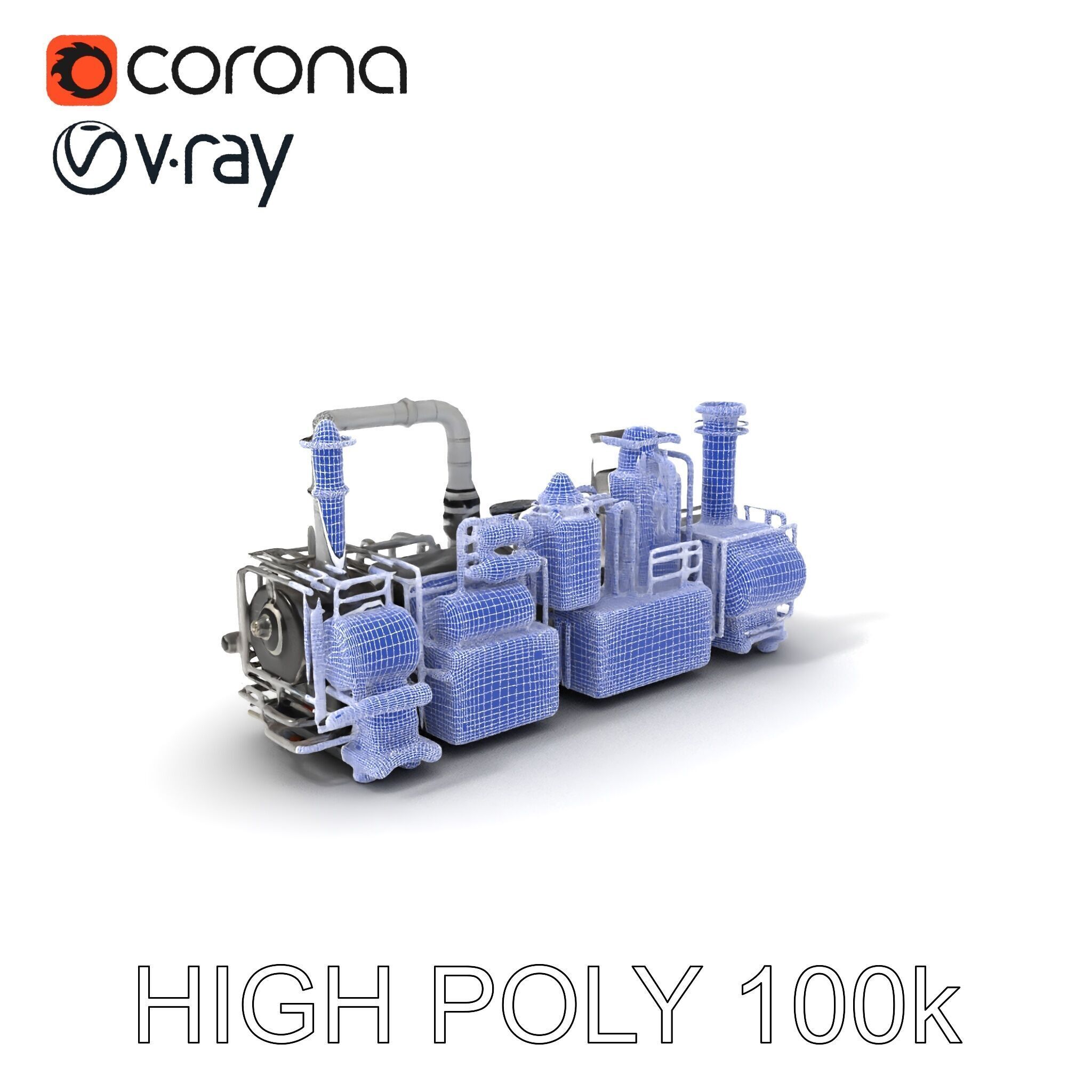 Industrial Machine D Model Pack Low-poly 3D model_3