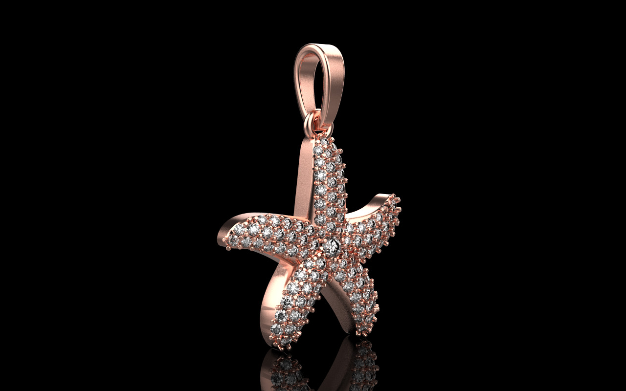 Starfish pendant model 1242 3D print model_18