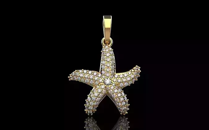 Starfish pendant model 1242 3D print model