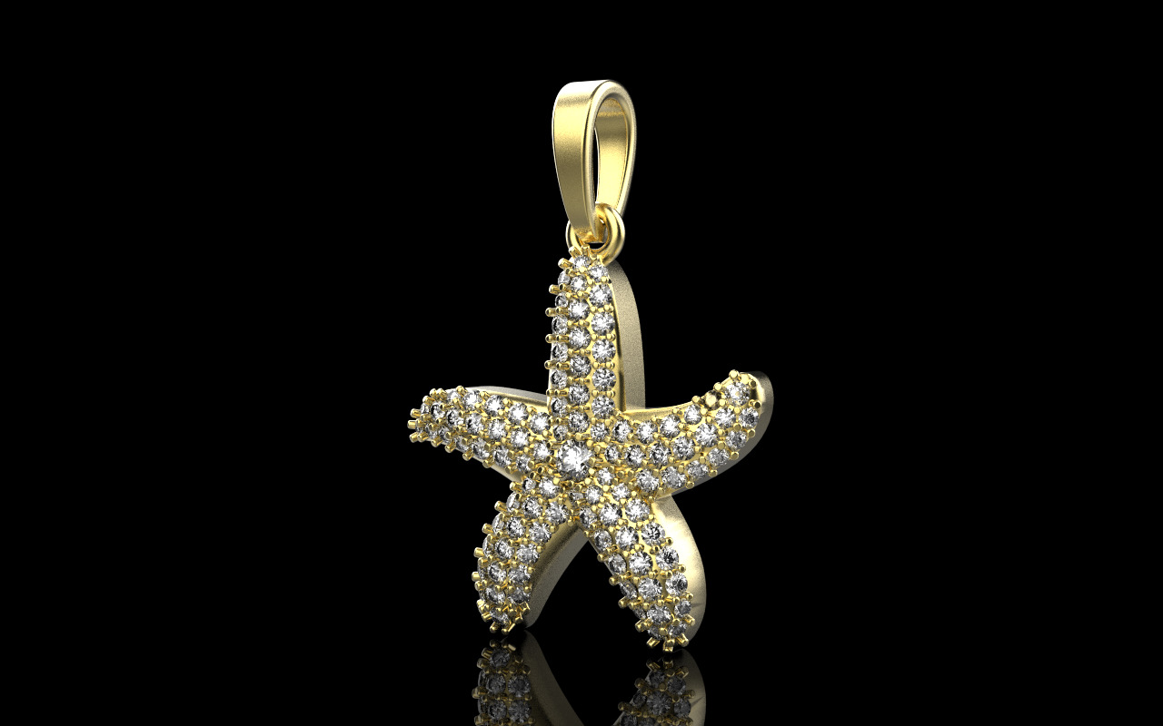 Starfish pendant model 1242 3D print model_21