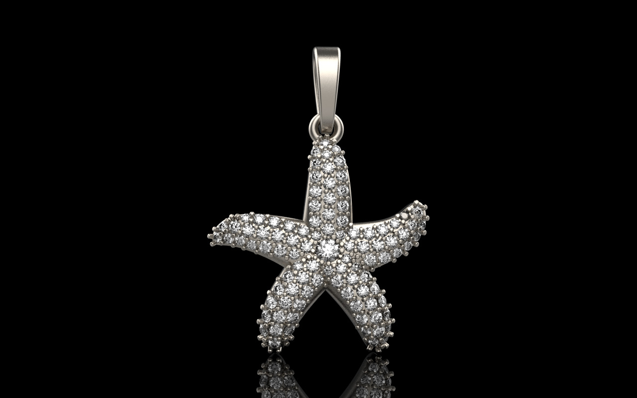 Starfish pendant model 1242 3D print model_12