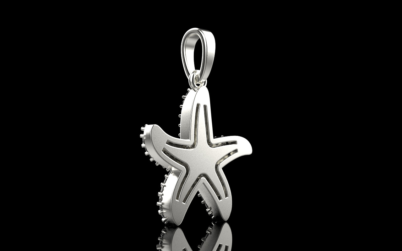 Starfish pendant model 1242 3D print model_29