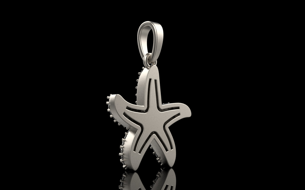 Starfish pendant model 1242 3D print model_27