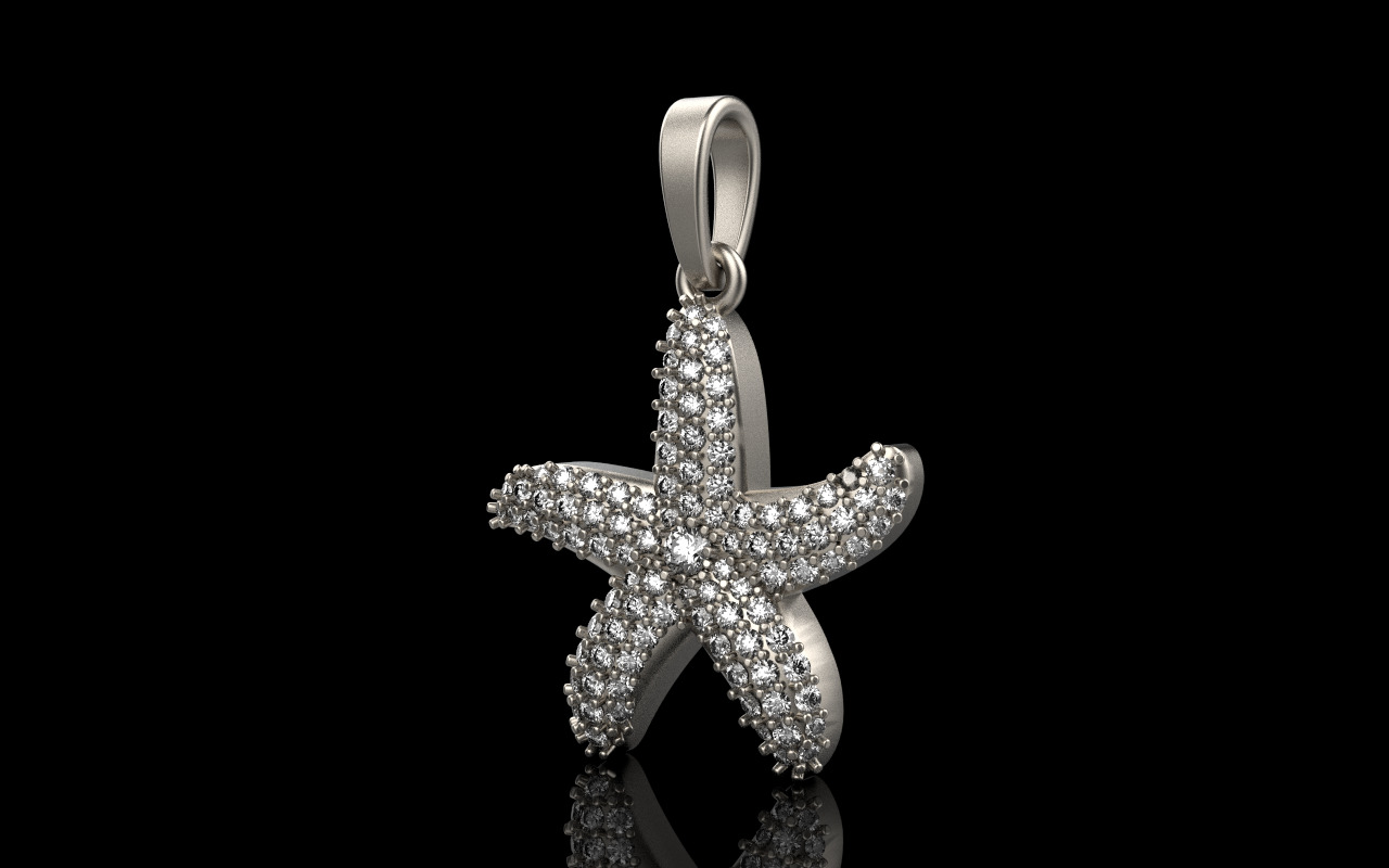 Starfish pendant model 1242 3D print model_22