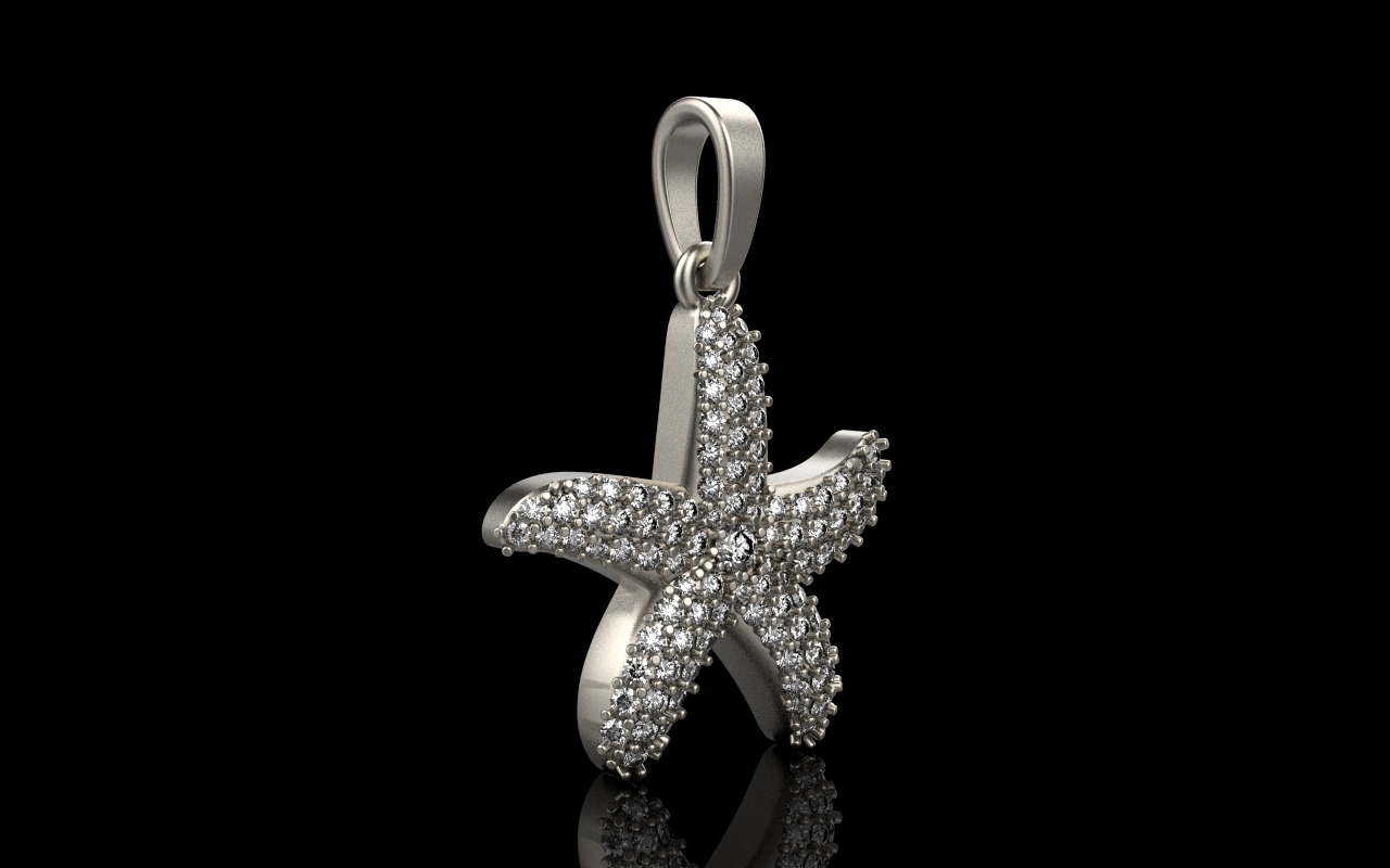 Starfish pendant model 1242 3D print model_17