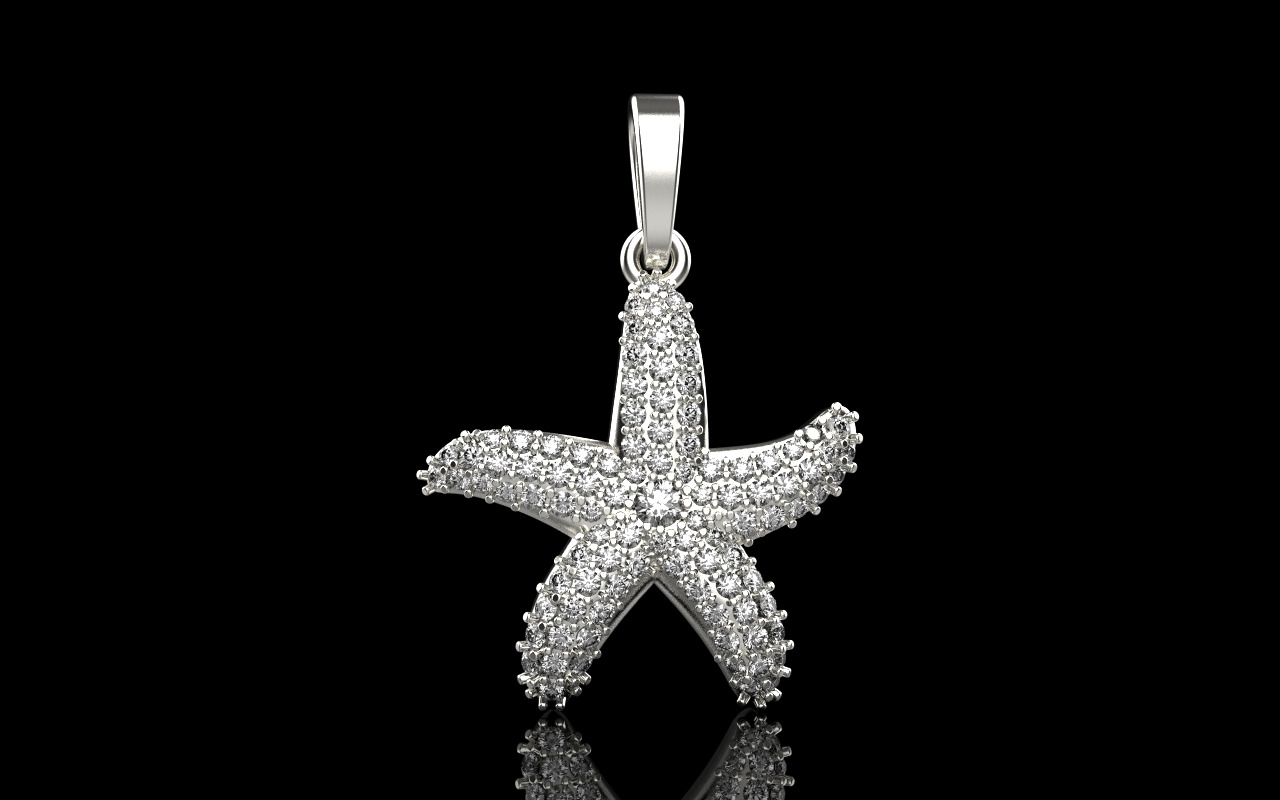 Starfish pendant model 1242 3D print model_14