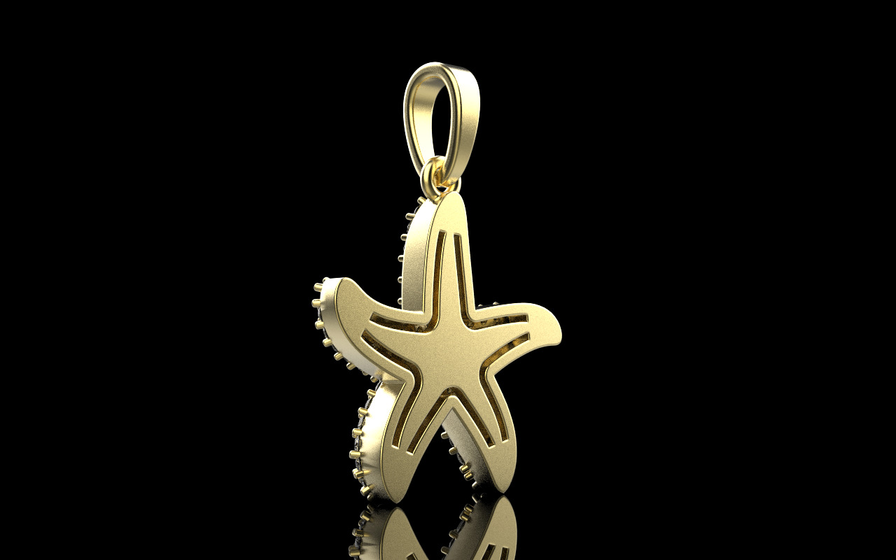 Starfish pendant model 1242 3D print model_25