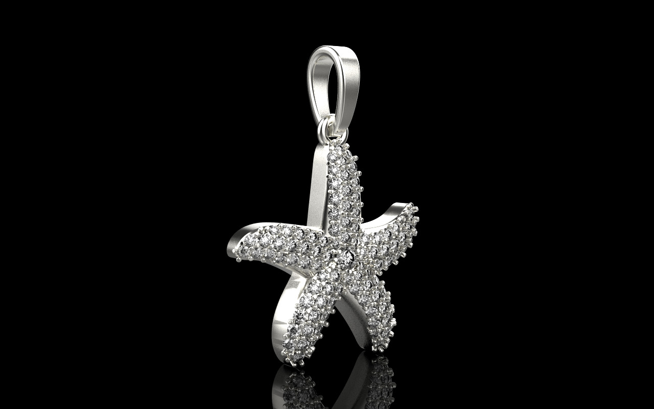 Starfish pendant model 1242 3D print model_19