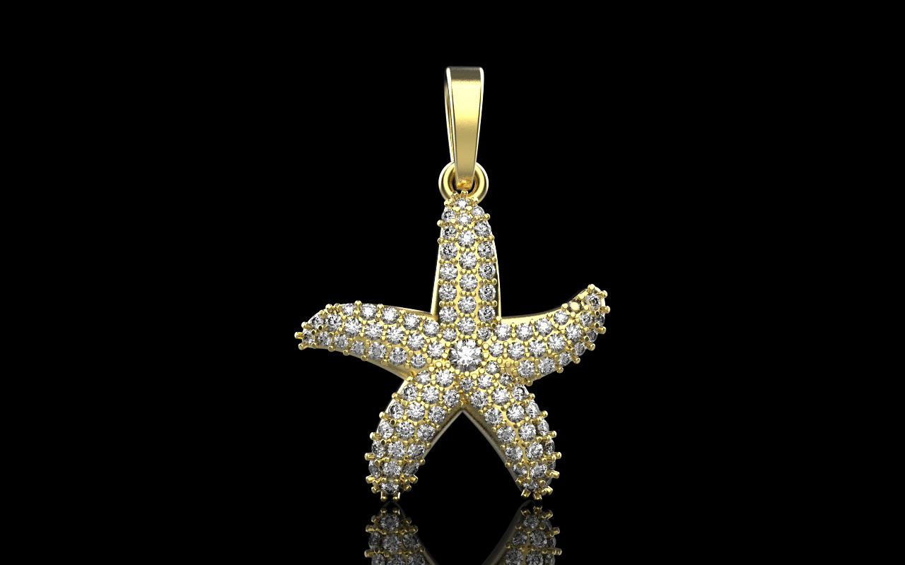 Starfish pendant model 1242 3D print model_11