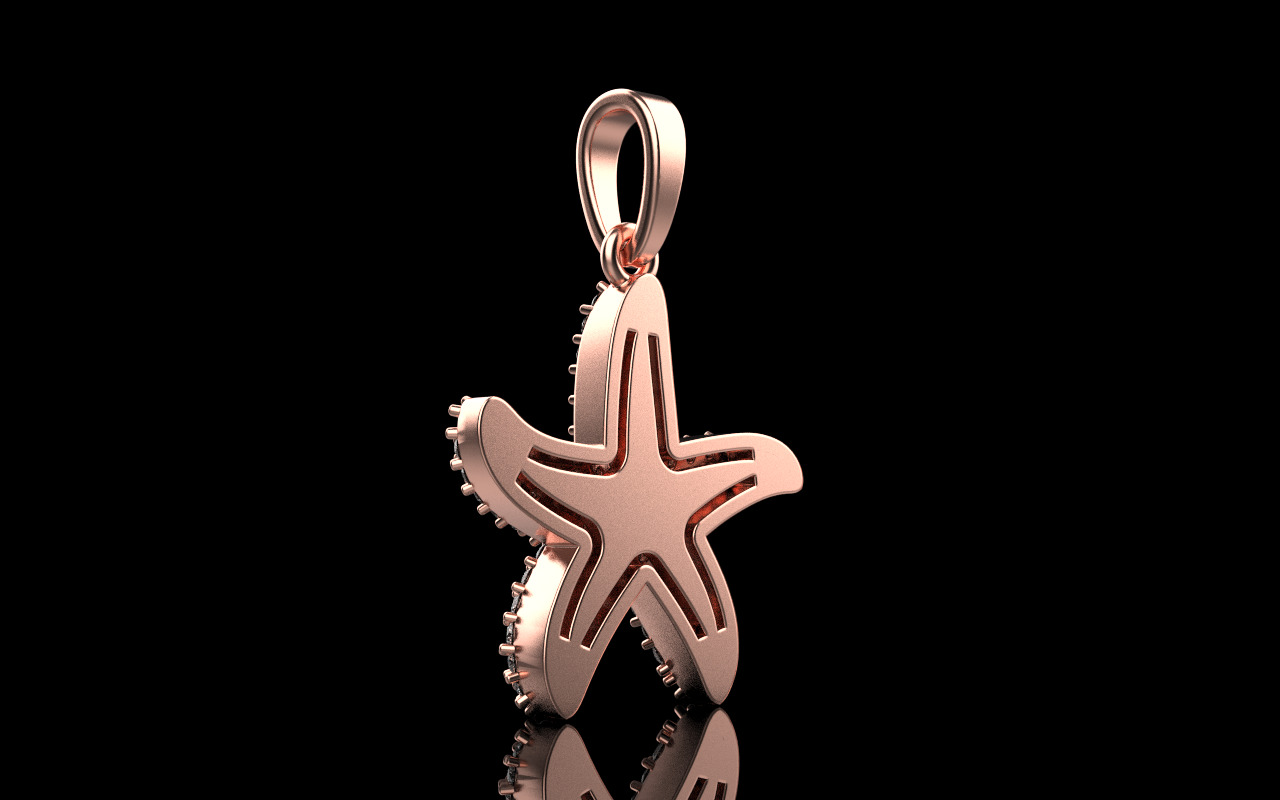 Starfish pendant model 1242 3D print model_28