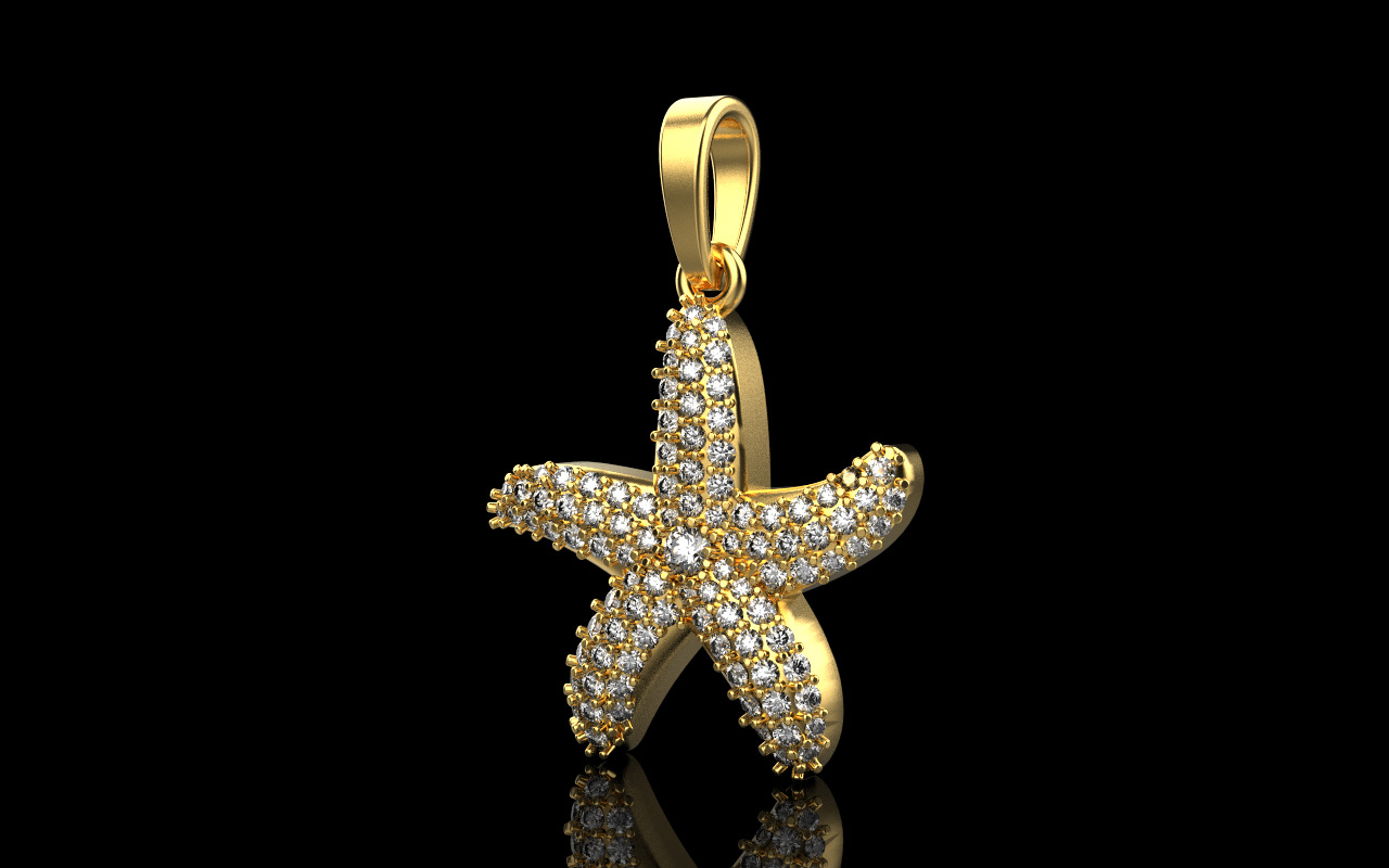 Starfish pendant model 1242 3D print model_20
