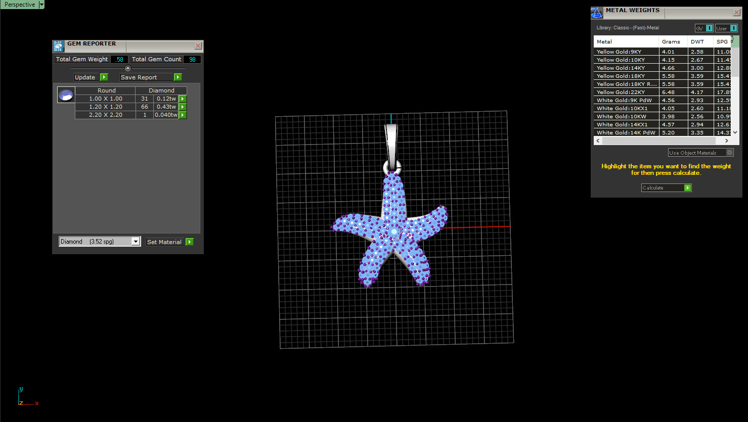 Starfish pendant model 1242 3D print model_4