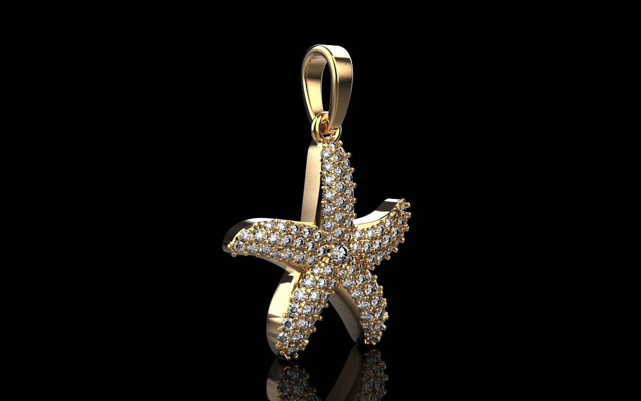 Starfish pendant model 1242 3D print model_1