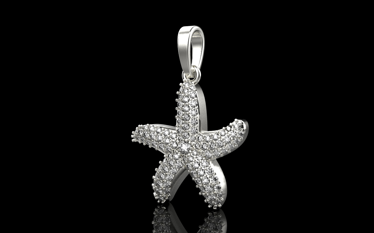 Starfish pendant model 1242 3D print model_23