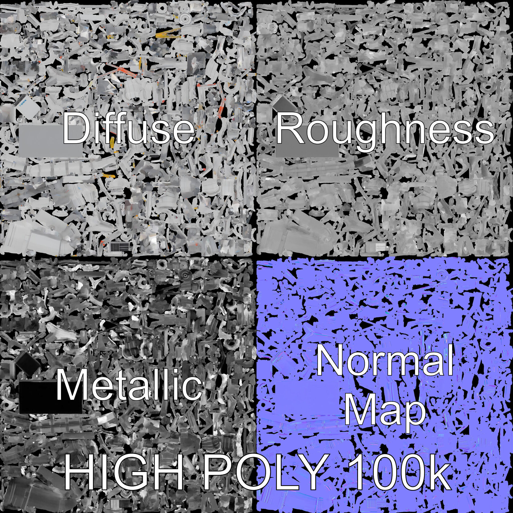 Industrial Refinery Piping System Model Pack Low-poly 3D model_2