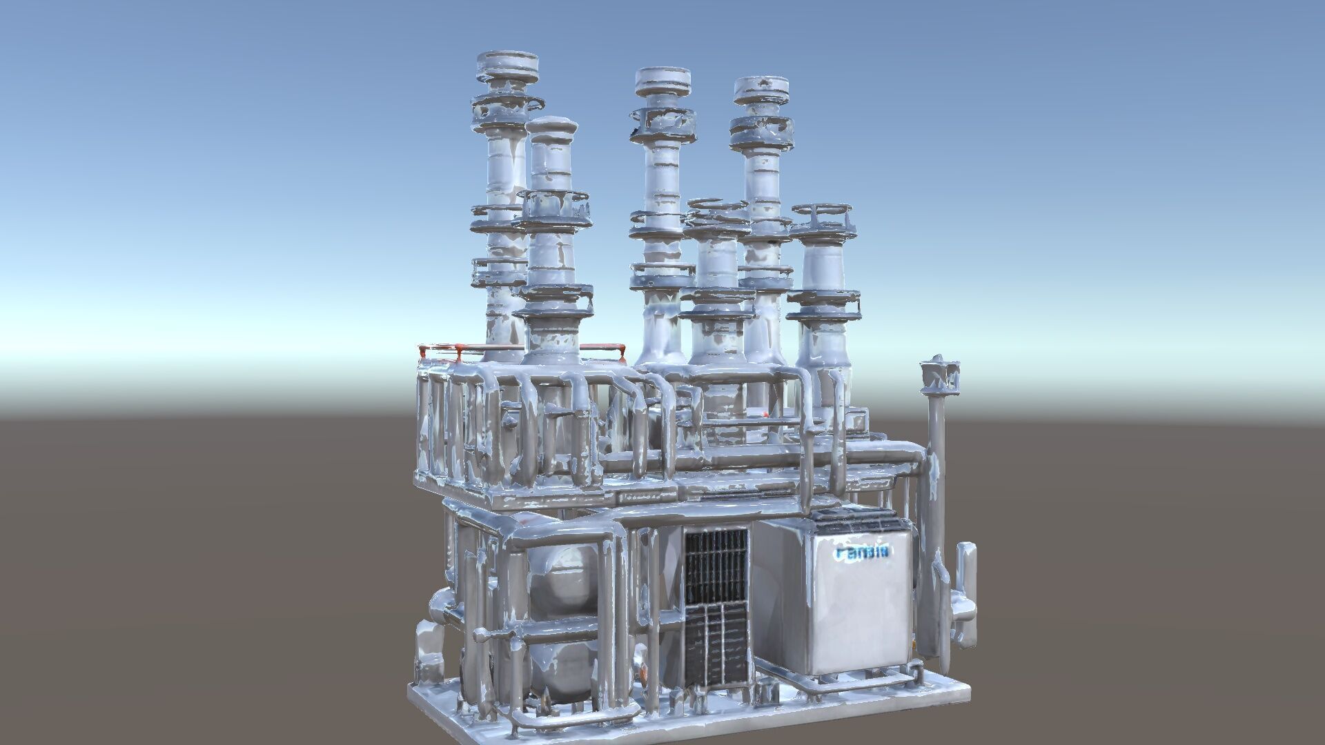 Industrial Refinery Piping System Model Pack Low-poly 3D model_5