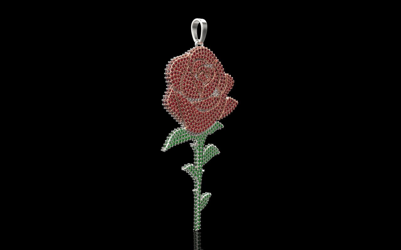 Rose pendant model 1244 3D print model_13