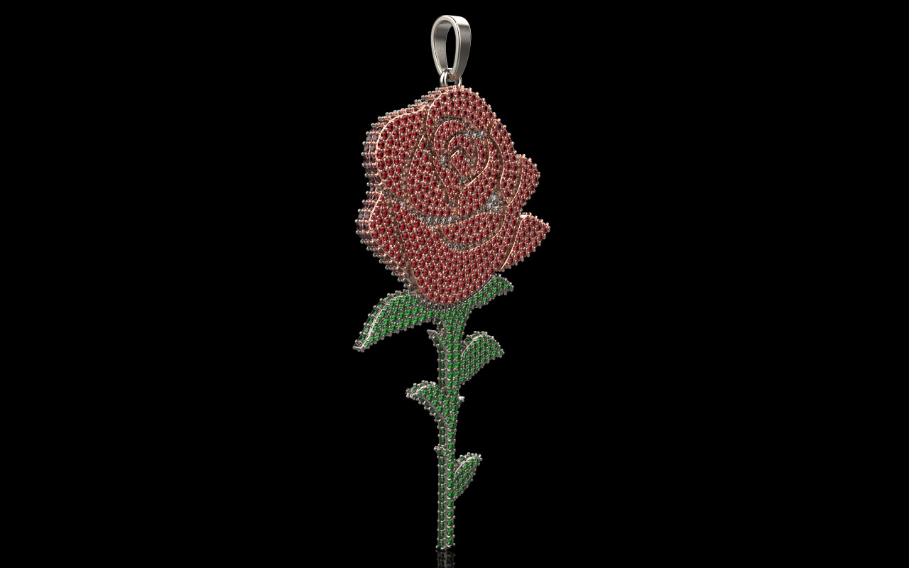 Rose pendant model 1244 3D print model_1