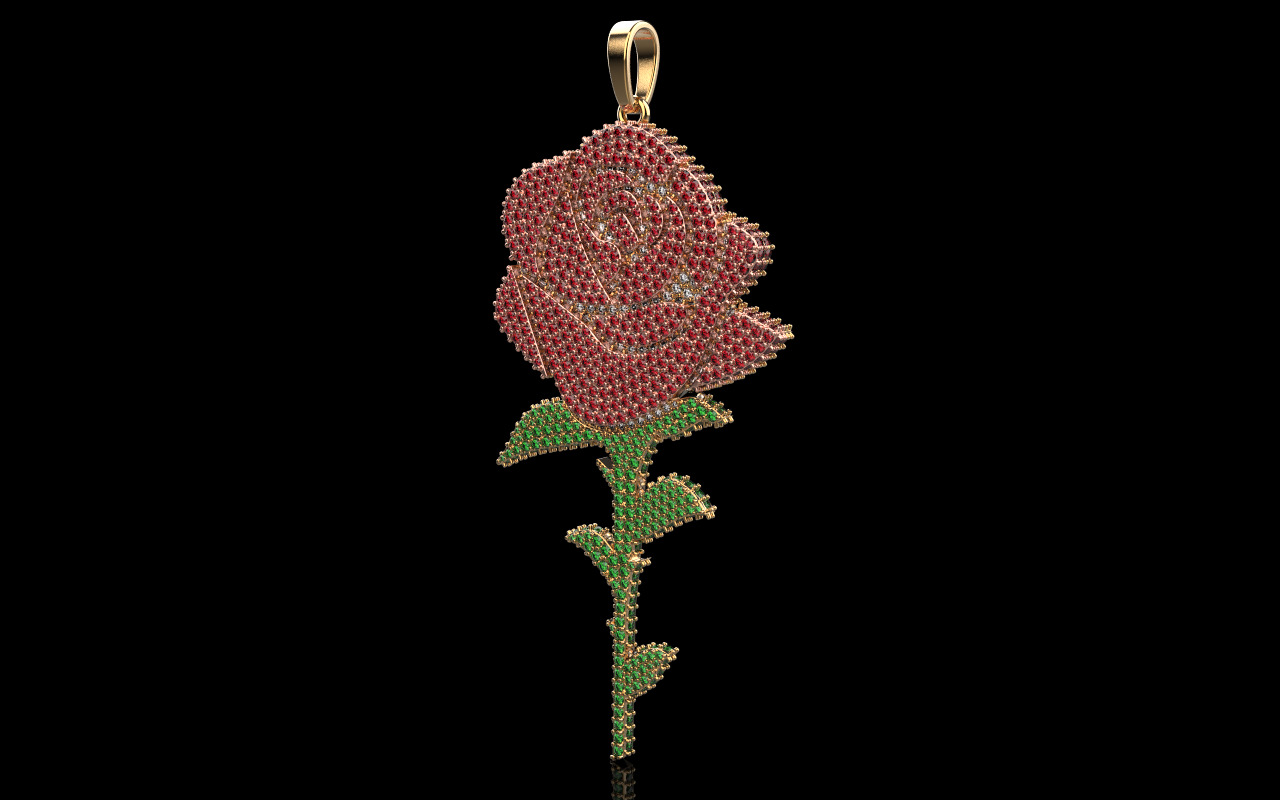 Rose pendant model 1244 3D print model_16
