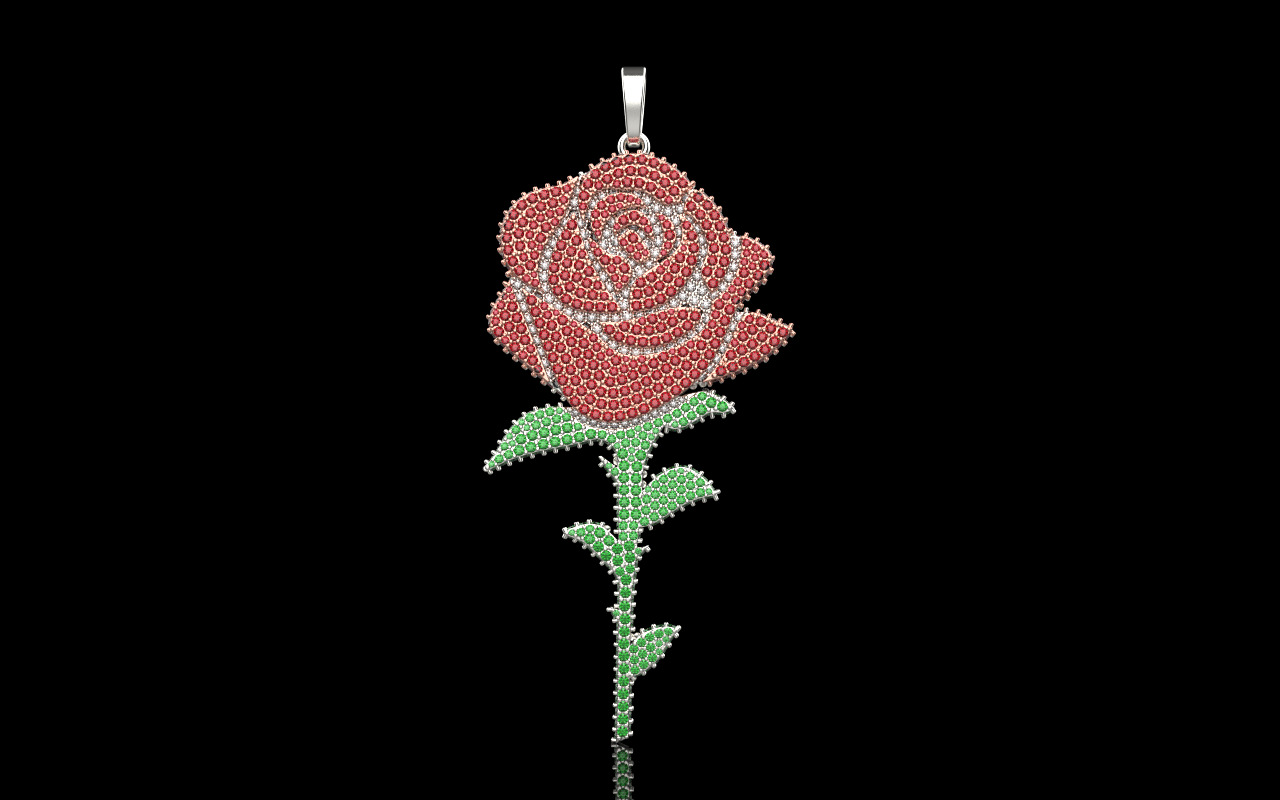 Rose pendant model 1244 3D print model_12