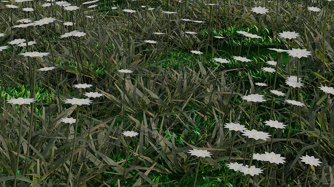 Grass Ground with flowers 3D model