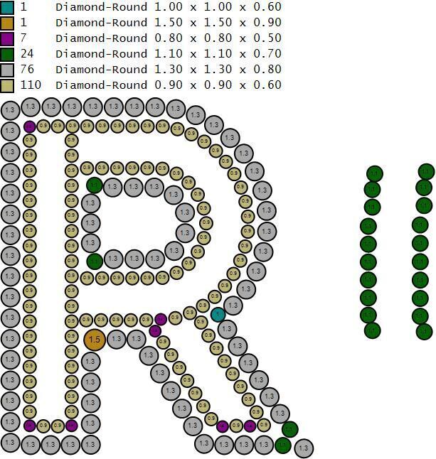 Custom Initial R Letter Diamond A to Z Alphabet Bug Necklace 3D print model_18