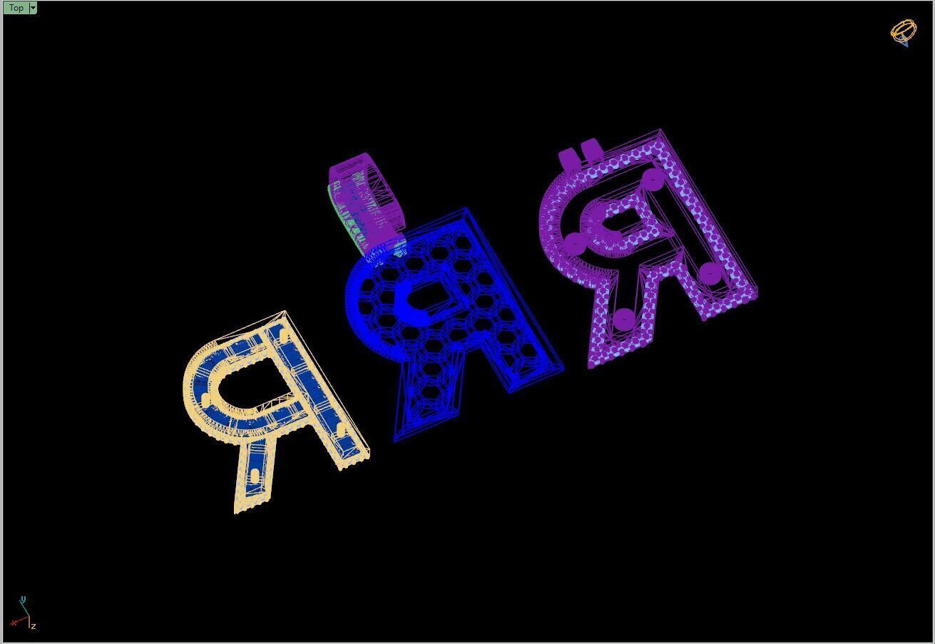 Custom Initial R Letter Diamond A to Z Alphabet Bug Necklace 3D print model_14