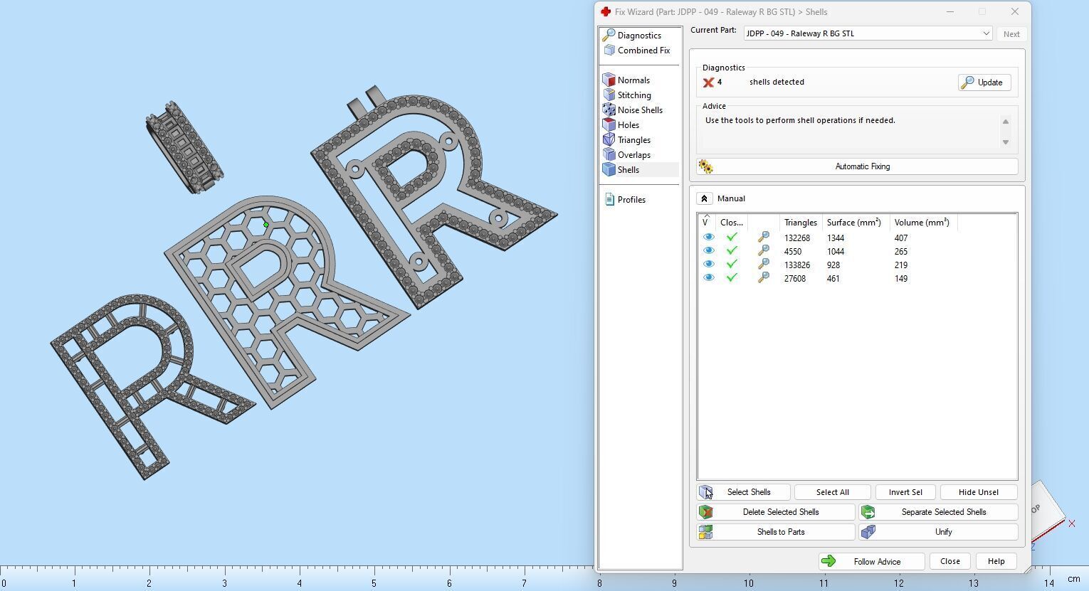 Custom Initial R Letter Diamond A to Z Alphabet Bug Necklace 3D print model_19