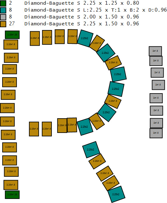 Custom Initial R Letter Diamond A to Z Alphabet Bug Necklace 3D print model_17