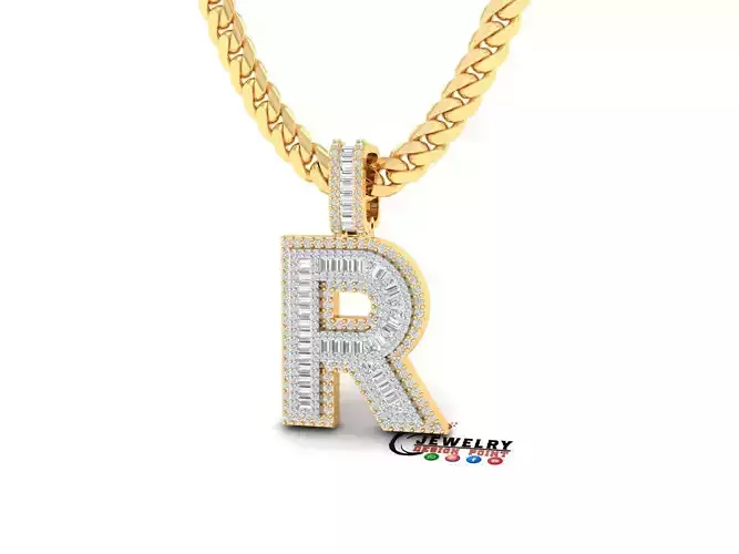 Custom Initial R Letter Diamond  A to Z Alphabet Bug Necklace