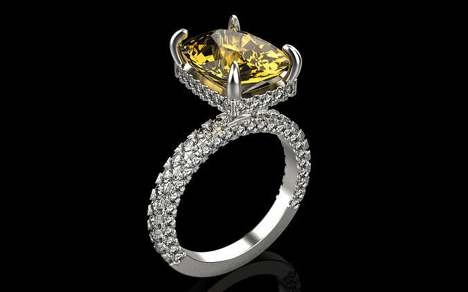 Hidden halo engagement ring model 1246 3D print model