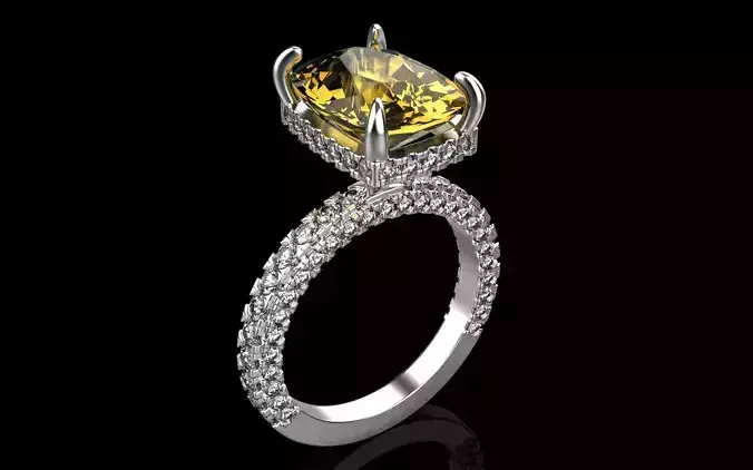 Hidden halo engagement ring model 1246